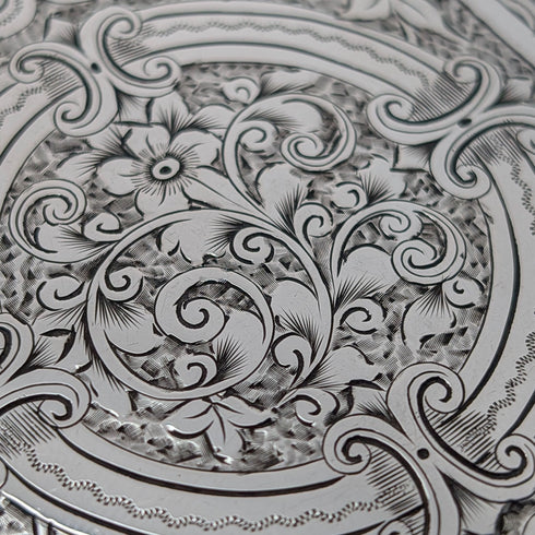 1898 British antique sterling silver double door card case 83g Charles Chesterman